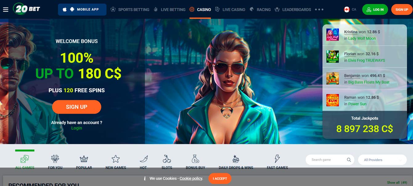 20Bet Casino welcome bonus