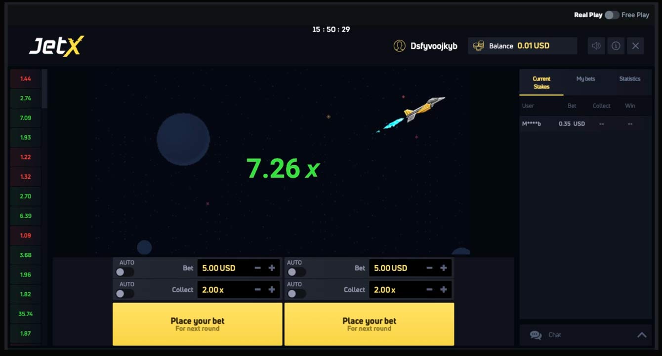 JetX gameplay